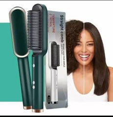 Hair Straightener brush for Women & Men, Hair Styler, Straightener Machine Brush/PTC Heating Electric Straightener with 5 Temperature Control (Multi colour)